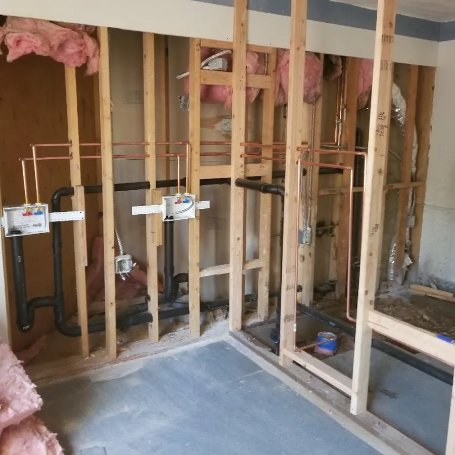 Copper pipe rough-in and plumbing installation in Mercer Island